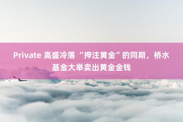 Private 高盛冷落 “押注黄金”的同期,桥水基金大举卖出黄金金钱