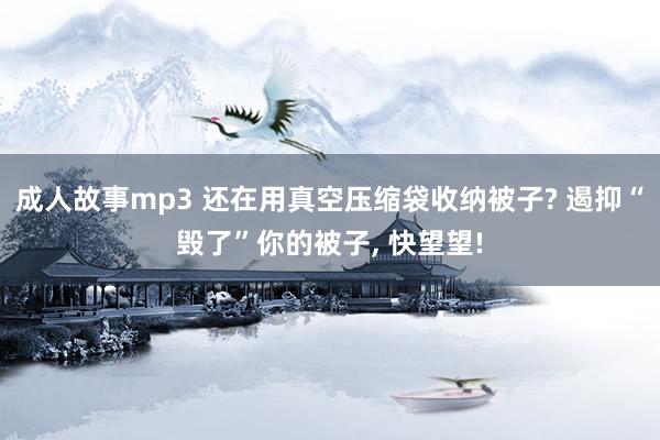 成人故事mp3 还在用真空压缩袋收纳被子? 遏抑“毁了”你的被子， 快望望!