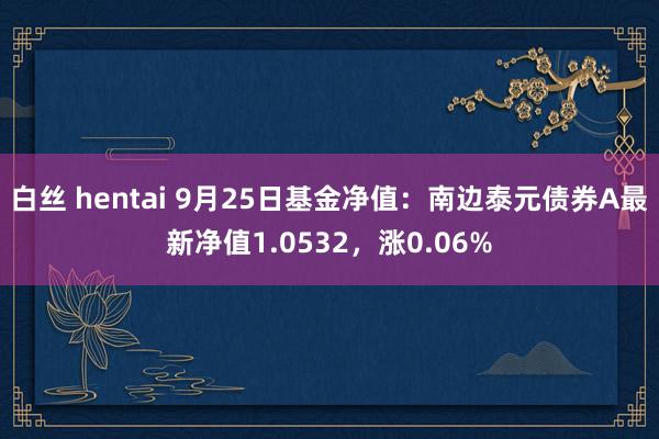 白丝 hentai 9月25日基金净值:南边泰元债券A最新净值1.0532,涨0.06%