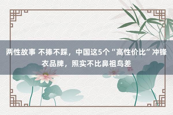 两性故事 不捧不踩，中国这5个“高性价比”冲锋衣品牌，照实不比鼻祖鸟差