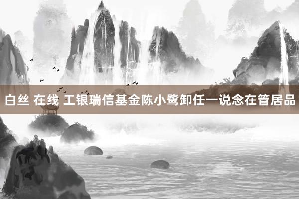 白丝 在线 工银瑞信基金陈小鹭卸任一说念在管居品