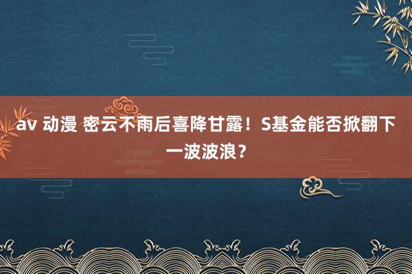 av 动漫 密云不雨后喜降甘露！S基金能否掀翻下一波波浪？