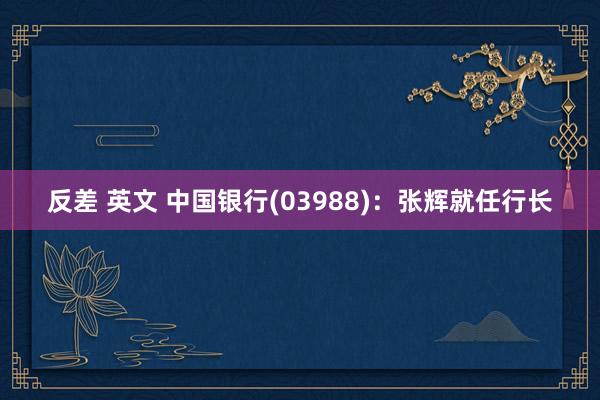 反差 英文 中国银行(03988)：张辉就任行长
