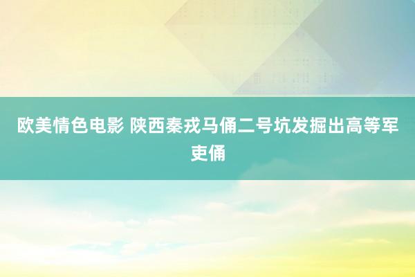 欧美情色电影 陕西秦戎马俑二号坑发掘出高等军吏俑