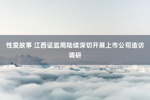 性爱故事 江西证监局陆续深切开展上市公司造访调研