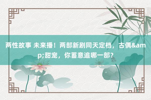两性故事 未来播！两部新剧同天定档，古偶&甜宠，你蓄意追哪一部？