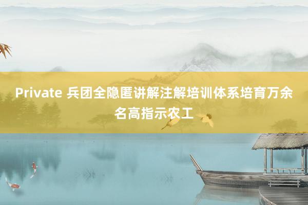 Private 兵团全隐匿讲解注解培训体系培育万余名高指示农工