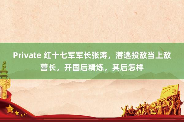 Private 红十七军军长张涛，潜逃投敌当上敌营长，开国后精炼，其后怎样