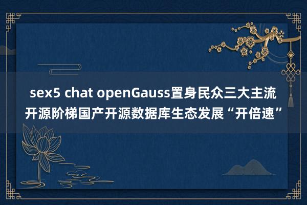 sex5 chat openGauss置身民众三大主流开源阶梯国产开源数据库生态发展“开倍速”