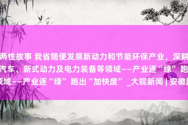 两性故事 我省随便发展新动力和节能环保产业，深耕“光伏+储能”、新动力汽车、新式动力及电力装备等领域