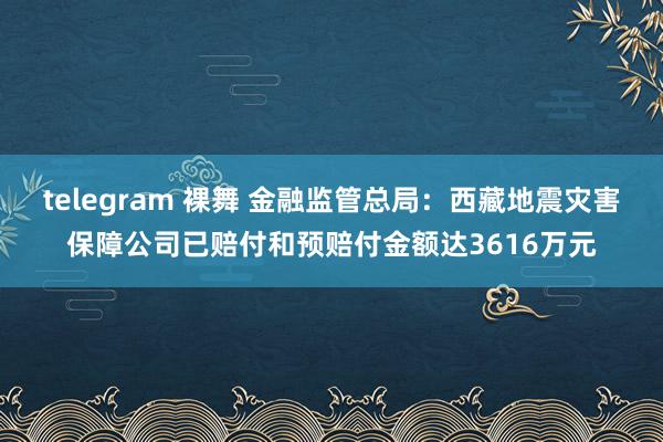 telegram 裸舞 金融监管总局：西藏地震灾害保障公司已赔付和预赔付金额达3616万元