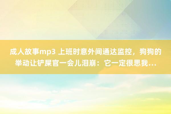 成人故事mp3 上班时意外间通达监控，狗狗的举动让铲屎官一会儿泪崩：它一定很思我…
