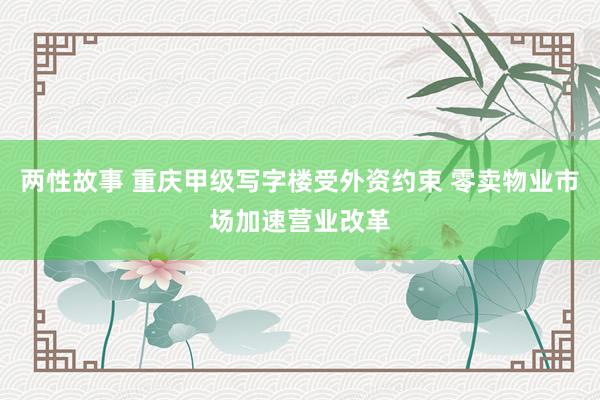 两性故事 重庆甲级写字楼受外资约束 零卖物业市场加速营业改革
