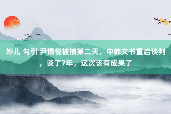 婷儿 勾引 尹锡悦被捕第二天，中韩文书重启谈判，谈了7年，这次该有成果了