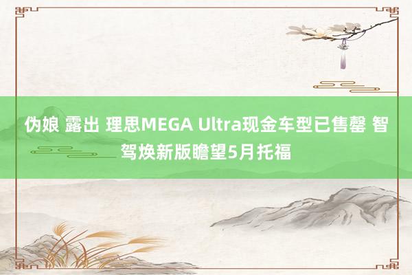 伪娘 露出 理思MEGA Ultra现金车型已售罄 智驾焕新版瞻望5月托福