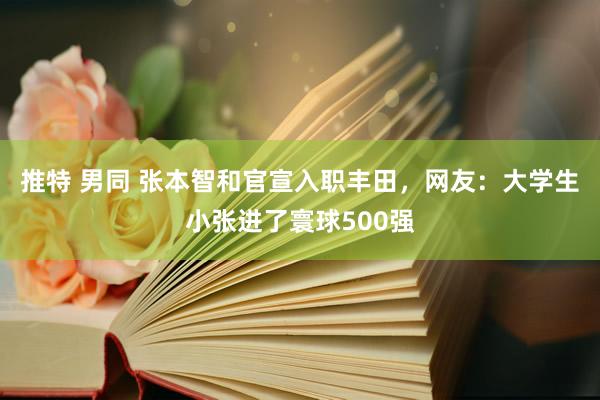 推特 男同 张本智和官宣入职丰田，网友：大学生小张进了寰球500强