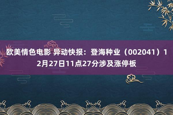 欧美情色电影 异动快报：登海种业（002041）12月27日11点27分涉及涨停板