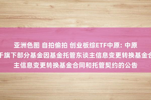 亚洲色图 自拍偷拍 创业板综ETF中原: 中原基金搞定有限公司对于旗下部分基金因基金托管东谈主信息变