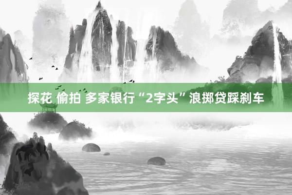 探花 偷拍 多家银行“2字头”浪掷贷踩刹车