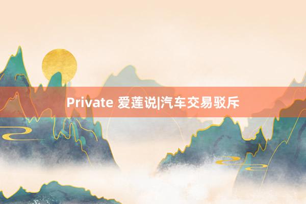 Private 爱莲说|汽车交易驳斥