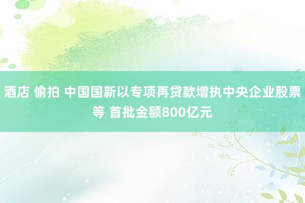 酒店 偷拍 中国国新以专项再贷款增执中央企业股票等 首批金额800亿元