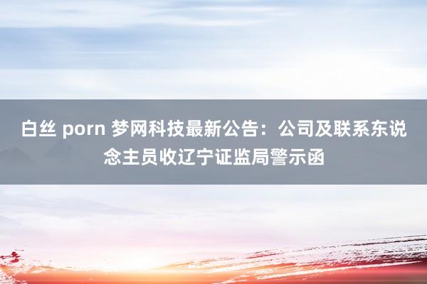 白丝 porn 梦网科技最新公告：公司及联系东说念主员收辽宁证监局警示函