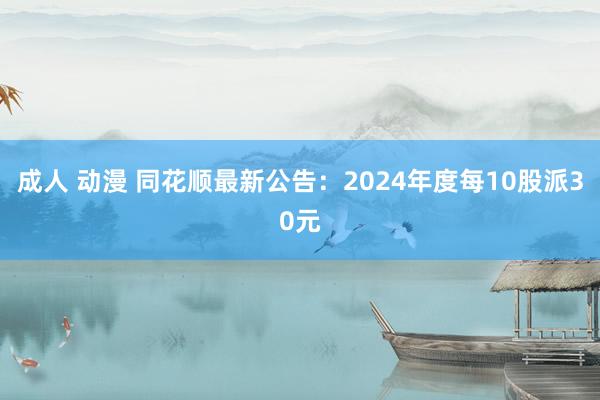 成人 动漫 同花顺最新公告：2024年度每10股派30元