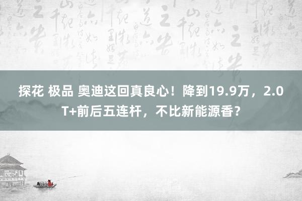 探花 极品 奥迪这回真良心！降到19.9万，2.0T+前后五连杆，不比新能源香？