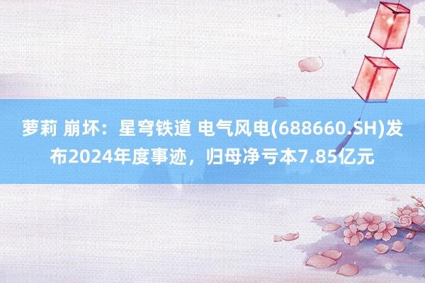萝莉 崩坏:星穹铁道 电气风电(688660.SH)发布2024年度事迹,归母净亏本7.85亿元