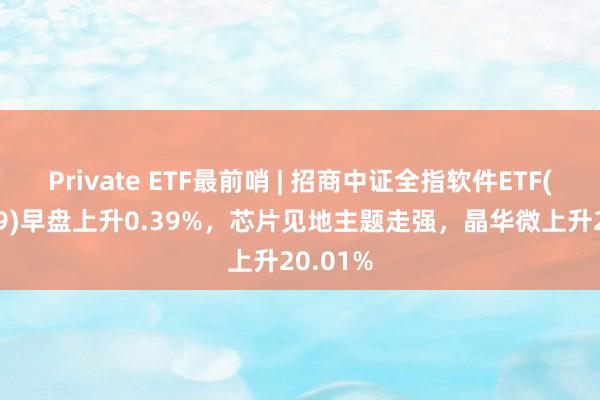 Private ETF最前哨 | 招商中证全指软件ETF(159899)早盘上升0.39%，芯片见地主题走强，晶华微上升20.01%