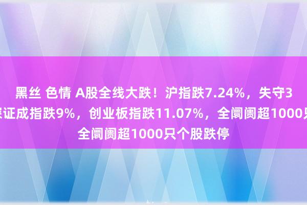 黑丝 色情 A股全线大跌！沪指跌7.24%，失守3100点；深证成指跌9%，创业板指跌11.07%，