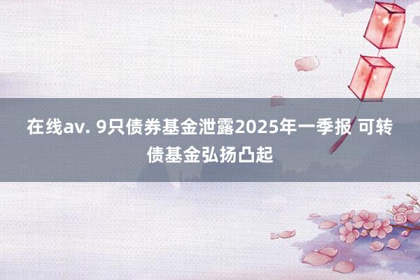 在线av. 9只债券基金泄露2025年一季报 可转债基金弘扬凸起