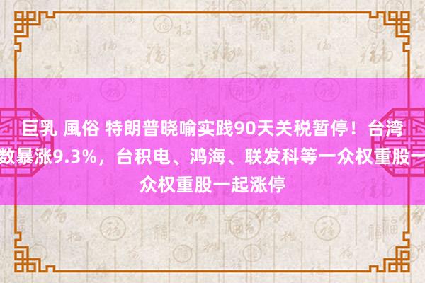 巨乳 風俗 特朗普晓喻实践90天关税暂停！台湾加权指数暴涨9.3%，台积电、鸿海、联发科等一众权重股