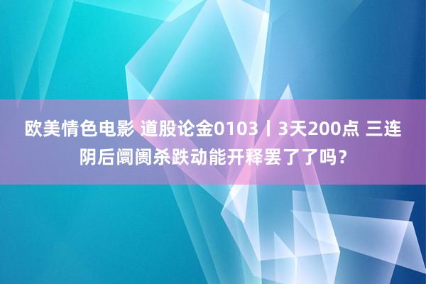 欧美情色电影 道股论金0103丨3天200点 三连阴后阛阓杀跌动能开释罢了了吗？