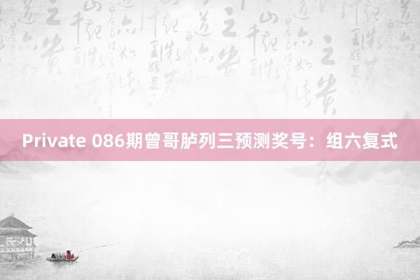 Private 086期曾哥胪列三预测奖号：组六复式